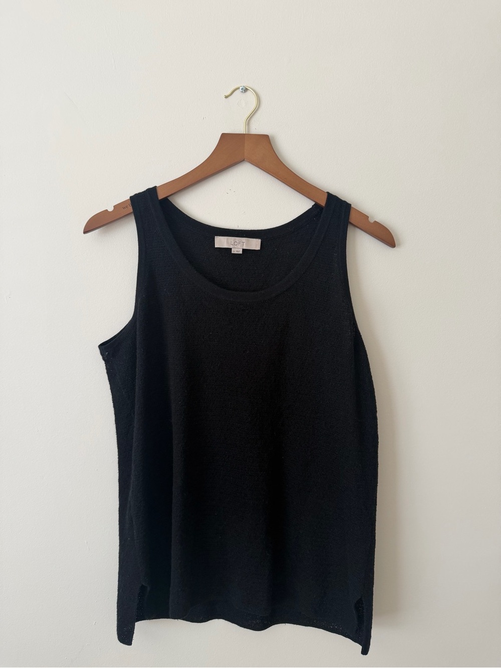 LOFT Black Sleeveless Knit Tank Top Sweater Medium